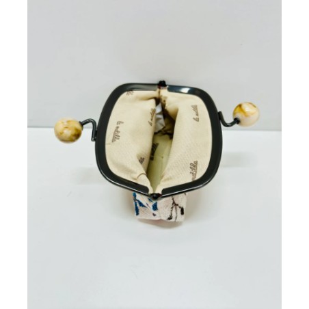MONEDERO CLIP BEIGE FLORAL