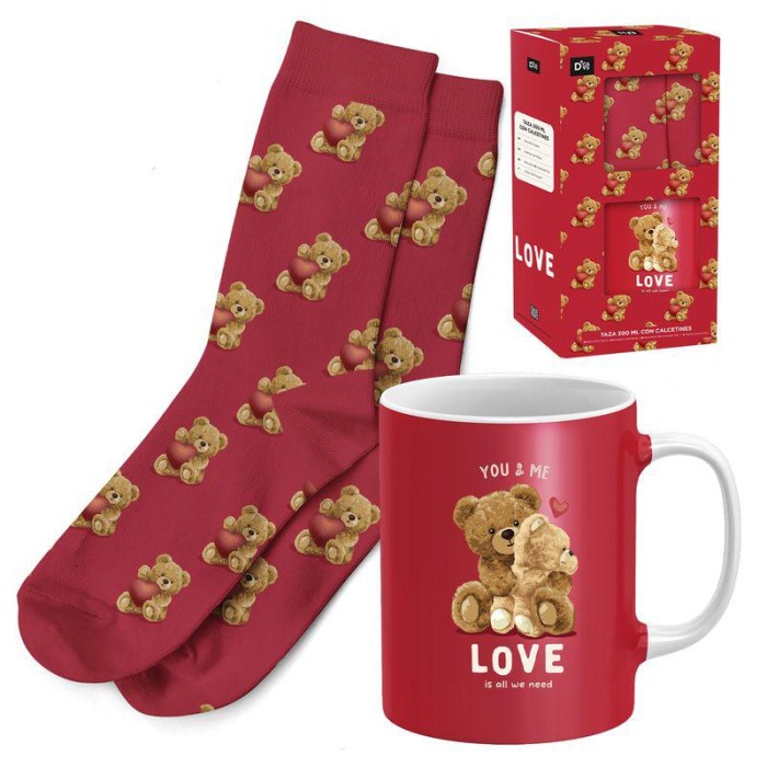 SET REGALO TAZA CON CALCETÍN AMOR 