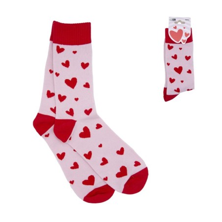 CALCETINES ALGODON CORAZONES TALLA UNICA