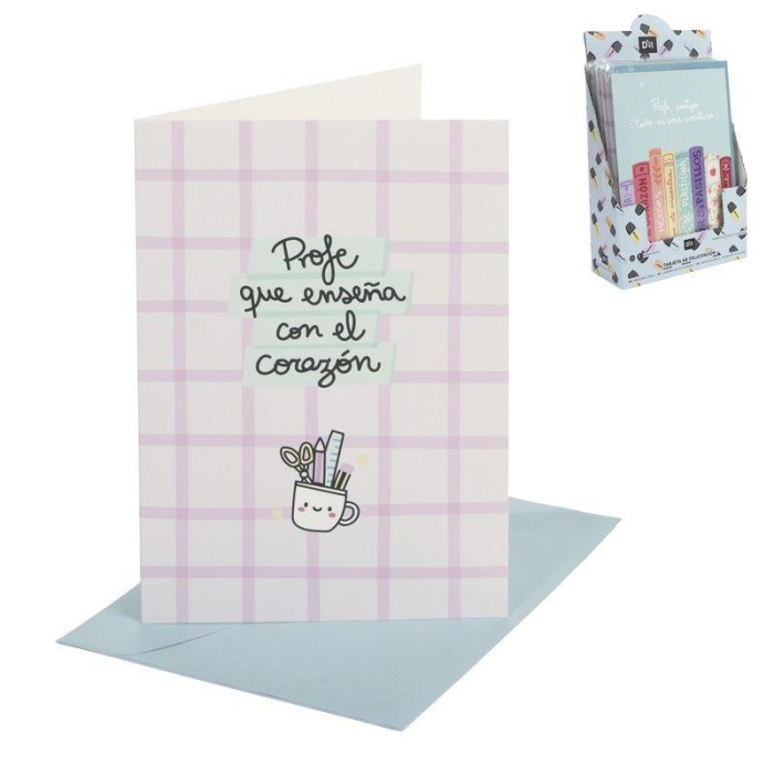 TARJETA PROFE A4 CON SOBRE 