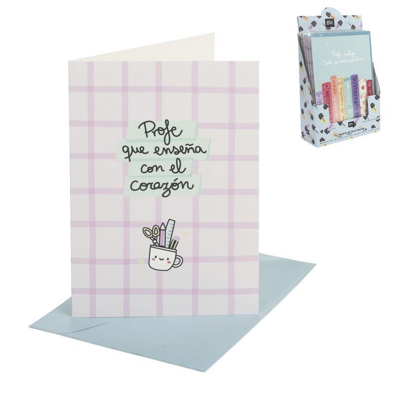 TARJETA PROFE A4 CON SOBRE 