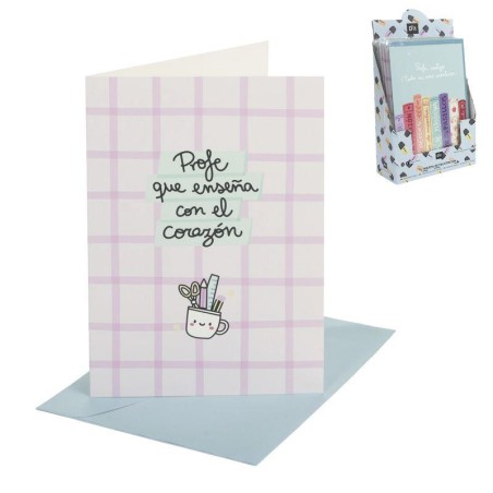 TARJETA PROFE A4 CON SOBRE 