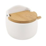 AZUCARERO TAPA BAMBU CON CUCHARA BLANCO