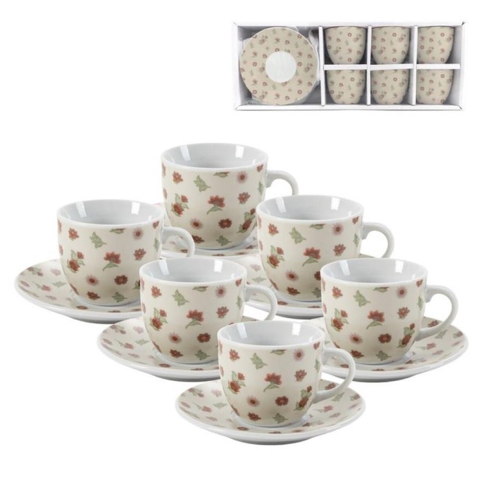 JUEGO DE CAFE 80ML FLORES