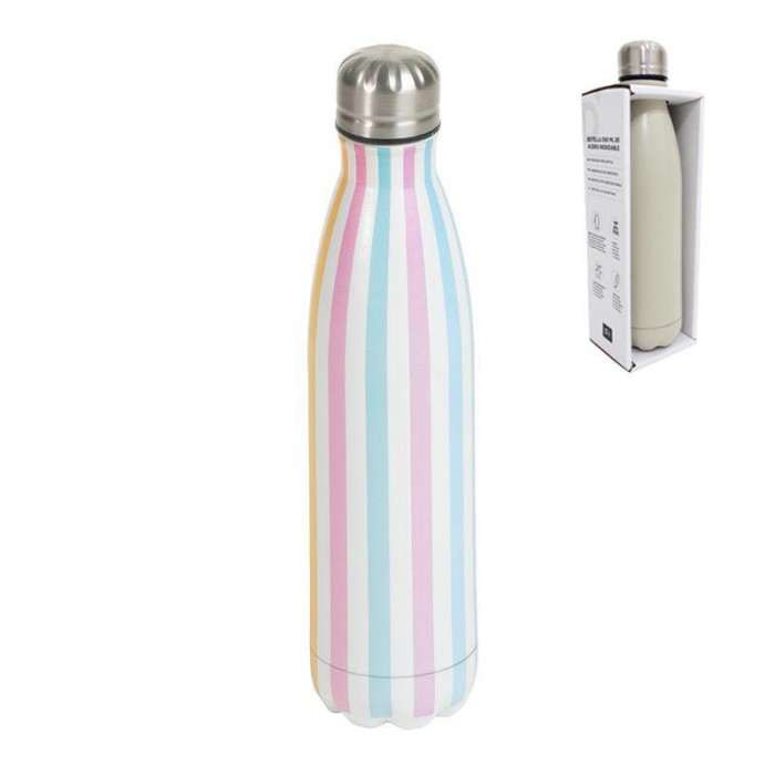 BOTELLA ACERO INOX  RAYAS 500ML