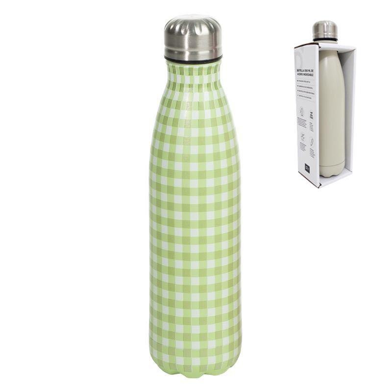 BOTELLA ACERO INOX  VICHY VERDE 500ML