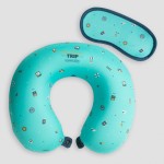 COJIN DE VIAJE CON ANTIFAZ - AZUL