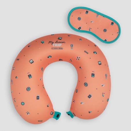 COJIN DE VIAJE CON ANTIFAZ - PINK