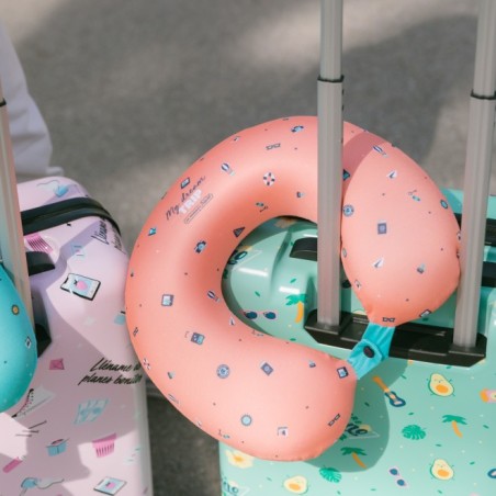 COJIN DE VIAJE CON ANTIFAZ - PINK