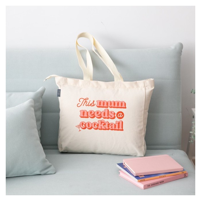 BOLSA DE TELA TOTE BAG - THIS MUM NEEDS A COCKTAIL