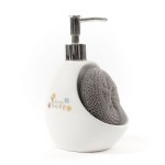 DISPENSADOR CON ESTROPAJO FLORES