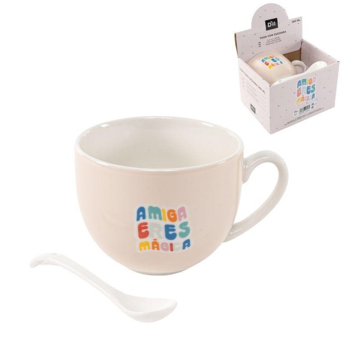 TAZA CON CUCHARA 265ML AMIGA