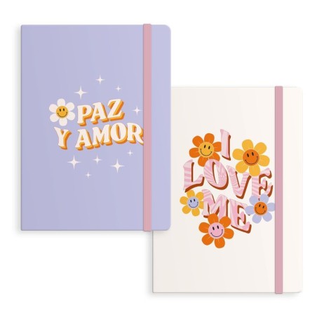 LIBRETA CON GOMA L HIPPIE