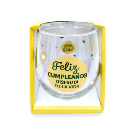 VASO CRISTAL FELIZ CUMPLEAÑOS