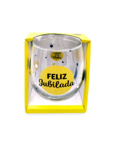 VASO CRISTAL FELIZ JUBILACION