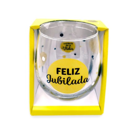 VASO CRISTAL FELIZ JUBILACION