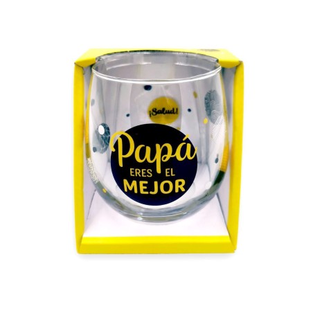 VASO CRISTAL PAPA ERES EL MEJOR