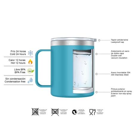 TAZA TERMO CON ASA - MINT