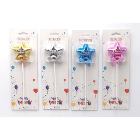 TOPPER 3D ESTRELLA FELIZ CUMPLEAÑOS