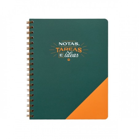LIBRETA A5 VERDE - NOTAS, TAREAS E IDEAS