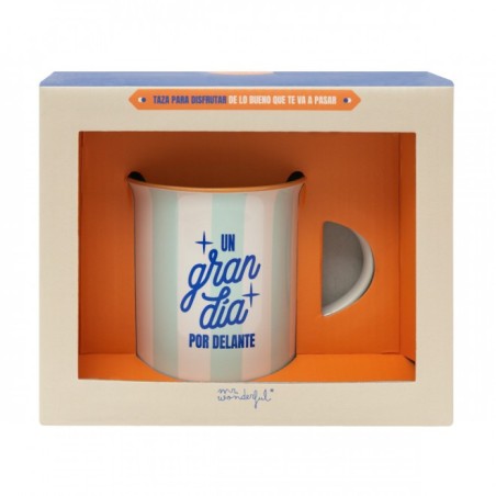 TAZA AZUL - UN GRAN DÍA POR DELANTE