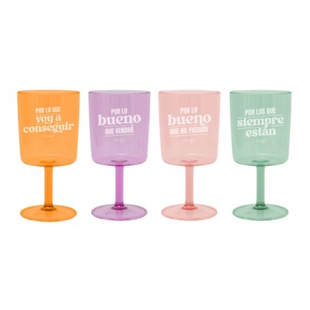 SET DE 4 COPAS DE VINO PARA BRINDAR POR MIL MOTIVO
