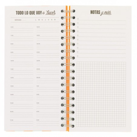 PLANIFICADOR DIARIO NARANJA - MUCHO POR HACER