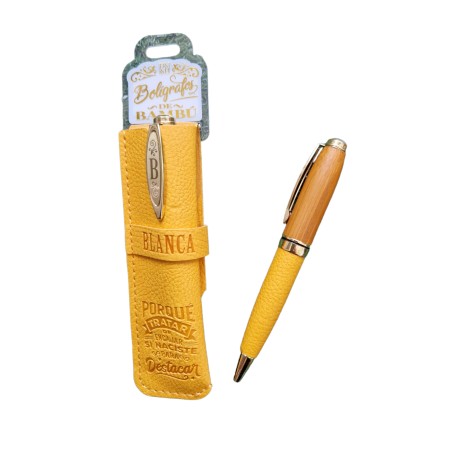 BOLIGRAFO BAMBÚ BLANCA