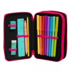 ESTUCHE ESCOLAR COMPLETO CON 2 COMPARTIMENTOS MINT