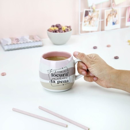 TAZA CON MENSAJE - SI SUENA A LOCURA MERECE