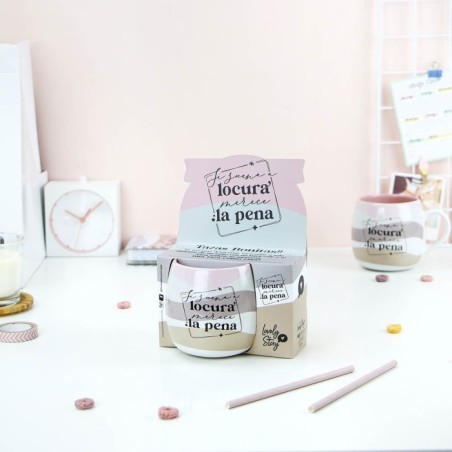 TAZA CON MENSAJE - SI SUENA A LOCURA MERECE