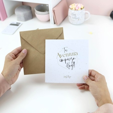 TARJETA DE FELCITACIÓN - TU AVENTURA EMPIEZA HOY