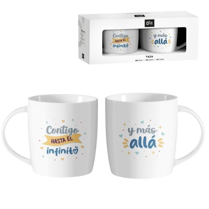 JUEGO 2 TAZAS - CONTIGO AL INFINITO