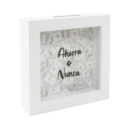 HUCHA DE MADERA - AHORRA O NUNCA