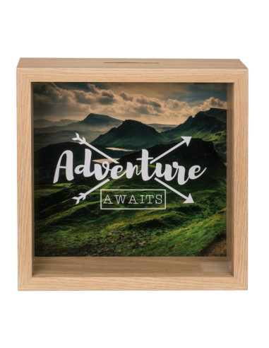 HUCHA MADERA - ADVENTURE AWAITS