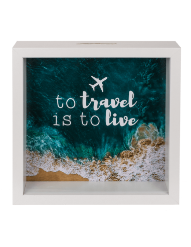 HUCHA DE MADERA - TO TRAVEL IS TO LIVE