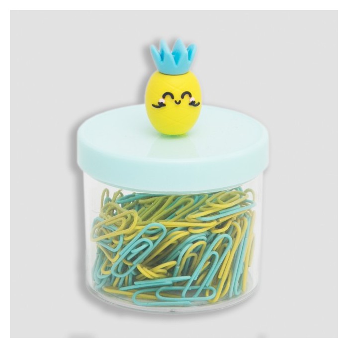 BOTE DE CLIPS DE PAPEL - PIÑA