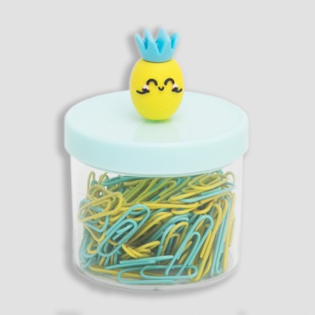 BOTE DE CLIPS DE PAPEL - PIÑA