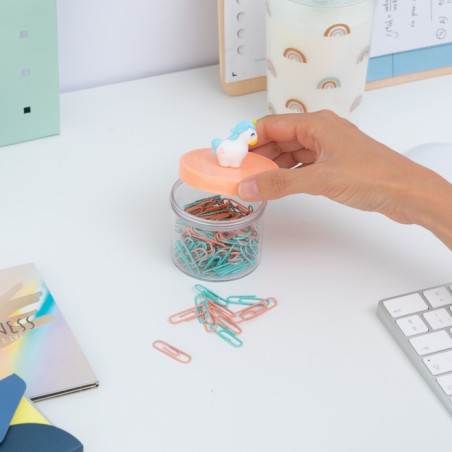 BOTE DE CLIPS DE PAPEL - UNICORNIO