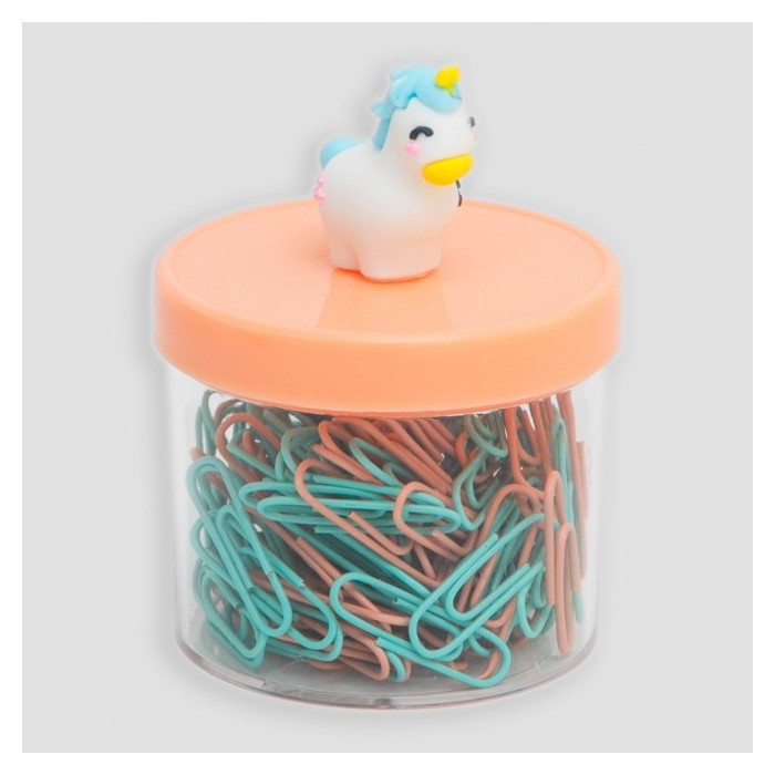 BOTE DE CLIPS DE PAPEL - UNICORNIO