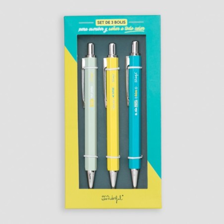 SET DE 3 BOLIS  PARA ESCRIBIR Y SOÑAR A TODO