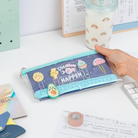 ESTUCHE CON SET DE CLIPS CON PERSONAJES + REGLA -