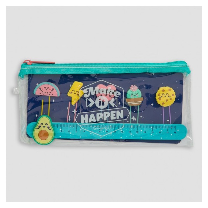 ESTUCHE CON SET DE CLIPS CON PERSONAJES + REGLA -