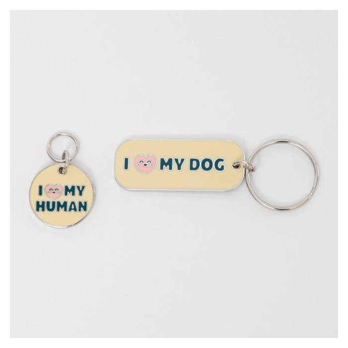 SET DE LLAVERO Y PLACA A JUEGO PARA AUTÉNTICOS DOG