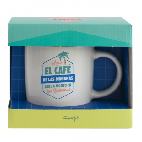 TAZA - AQUÍ EL CAFÉ DE LAS MAÑANAS SABE A MOJITO