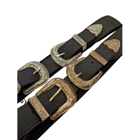 CINTURON DOBLE HEBILLA NEGRO