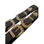 CINTURON DOBLE HEBILLA NEGRO