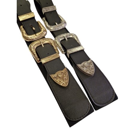 CINTURON DOBLE HEBILLA NEGRO