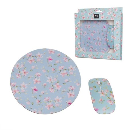 SET RATON INALAMBRICO CON ALFOMBRILLA FLORES