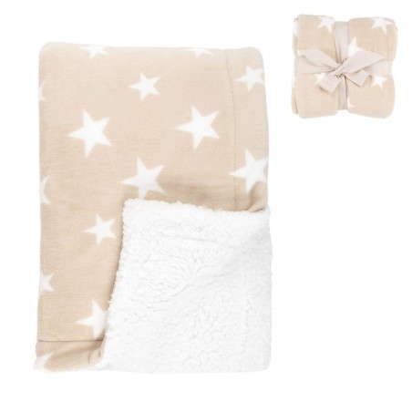 MANTA 125X150 SHERPA NATURAL ESTRELLAS